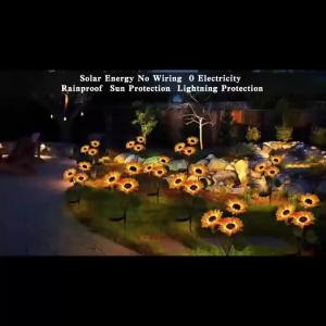 Simulated Outdoor Solar Sunflowers Smart Sense Garden Lights Yard Wedding Thanksgiving Decor Light Waterproof LED Lawn Light
