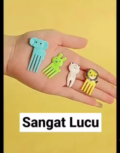 Garpu Buah Bento Mini Perset / Garpu Bento Tusukan Buah Kue Serbaguna / Garpu Bento Motif Lucu Anak-Anak Murah