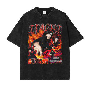 เสื้อยืดพรีเมียมผ้าซักแล้ว เนื้อนุ่ม สไตล์อนิเมะวินเทจ คอกลม ทนทาน ยืดหยุ่น เหมาะสำหรับใส่ลำลองแฟชั่น