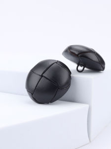 Nút Da Thủ Công Cao Cấp Màu Đen Nút Áo Khoác Nút Áo Vest Nút Nấm Nút Áo Khoác Cỡ Lớn Phụ Kiện May Vá DIY