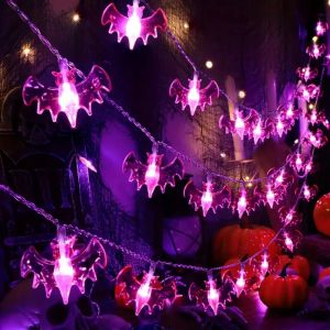 1PC1.5M10LED/3M20LED Bat Battery Box Light String Without Battery Used for Holiday Autumn Harvest Party Halloween Decoration