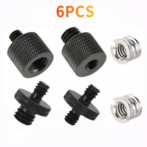 Set of six 1/4-20 to 3/8-16 Conversion Screws Photo Video Tripod Bracket Male to Male Adapter Screw Accessories