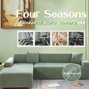 Stretch Jacquard Sofa Cover 1/2/3/4 Seat L-shaped Universal Plain Sofa Cover For Four Seasons