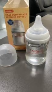 Comboer High borosilicate glass baby bottle for Newborns 80/160/240ml BPA Free Anti-Colic