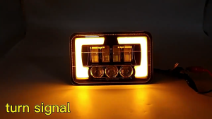 ‌2Pcs 5" IP67 Dual Color 7 LEDs 4x6 Square LED Work Light Angel Eye Headlight