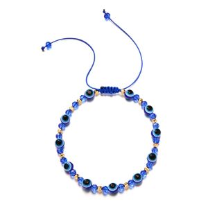 ตุรกี Lucky Evil Eyes สร้อยข้อมือผู้หญิงผู้ชายคริสตัลลูกปัด Demon Eye Handmade เชือกถักกําไลข้อมือเครื่องประดับของขวัญ