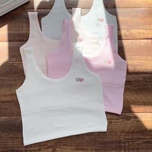 เสื้อซับในเด็ก เสื้อซับในเด็กโต ผ้า Cotton เนื้อนูมู่ ขนาด ฟรี รูปลักษณ์ กระดาษบังในหนัง 25 นิ้ว, ยืดได้ 30 นิ้ว, ยาว 14.5 นิ้ว, ซึ่งมีบังทรงกันโป๊