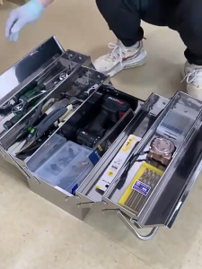 Stainless Steel Toolbox Storage Box Multi-Layer Folding Box Car Electrician Storage Large Folding Suitcase Portable Storage Box