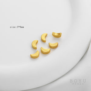 Handmade DIY Jewelry Beading Material Sand Gold Tube Beads Bucket Beads Waist Slimming Moon Four Leaf Clover Spacer Beads