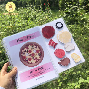 Food Interactive Quiet Book DIY English Enlightenment Children Stickers Cognitive Enlightenment Intelligence Boosting Focus