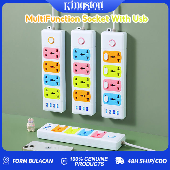 Kingston MultiFunction Socket Plug Universal Socket Power Board Power Strip with 4 Power Socket
