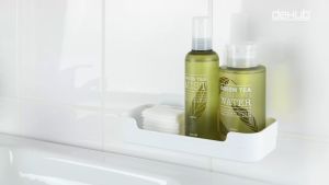 DeHUB Vacuum Pad ชั้นวางติดผนัง 220mm ชั้นวางของในห้องน้ำ หรือชั้นวางของติดผนังไม่ต้องเจาะ เพื่อให้กับผู้ที่มีความสัมพันธ์ในการใช้งานและการบริหารใหม่