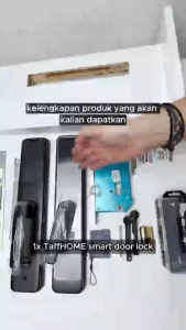 PROMO TaffHOME kunci pintu rumah digital Smart Door Lock Fingerprint Password Card RFID Alarm - XR24