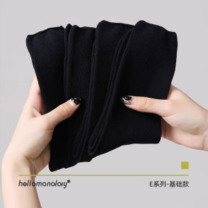 Spring Autumn Grey Moon Boneless Womens Mid-Calf Cotton Socks Antibacterial Long Tube Summer No Show White Pure Color Socks