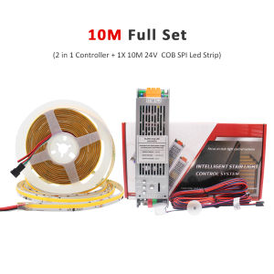 MJJC | 5M 10M 15M Sensor Motion Stairs LED Strip Light Kit 24V COB Water Flow Staircase Step Lighting for Interior Ladder Corridor Lamp