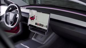 Center Console Screen Under Storage Box For Tesla Model 3 Y Juniper 2026 2025-2020 Center Console Hidden Storage Organizer Tray