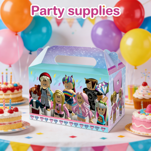 Robloxed Paper Box 10Pcs Stylish Pattern Gift Container Party Supply Holiday Gathering Scene Arrangement Package Decor Kit