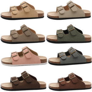 ฤดูร้อน หลากหลาย รองเท้าแตะไม้ก๊อกผู้ชาย ลำลอง รองเท้าชายหาดส้นแบน กันลื่น รายวัน ศิลปะ อินเทรนด์ Ins รองเท้าแตะอุดตันไม้