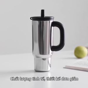 OLAYKS | Cốc Thép Không Gỉ Cách Nhiệt Có Ống Hút Dung Lượng Lớn