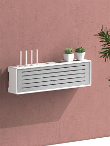 Router Storage Box Wall-Mounted Punching-Free Wall-Mounted Living Room Bedroom TV Set-Top Box Rack Wire Socket Blocking