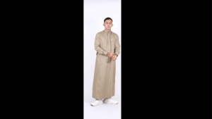 Jubah Gamis Pria Premium Model Slimfit Lengan panjang manset Aplikasi Ukuran Pas Mewah dan eleghan Kancing Infor