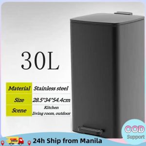 Manzan Step Pedal Trash Can: A Compact 30L Rectangle Stainless Steel Solution