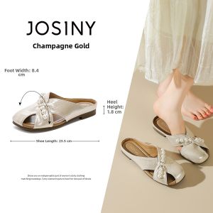 Josiny | Summer Comfortable French Pearl Bow Mule Shoes