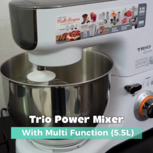 Trio 1000W Multi-Function Stand Mixer with 5.5L Bowl and 10-Speed Control - TPM-1112