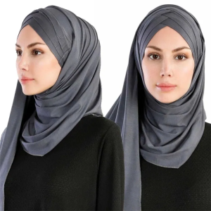 Muslim Cross Inner Cap Jersey lnstant Hijab Soft Turban Plain Shawl Good Stitch Stretchy Scarf Headband Wraps Hijab Women