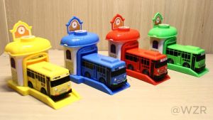 BUS Toy 4 IN 1 Tayo the Little Bus Playset with Launcher City Simulation Toys for Kids Toy