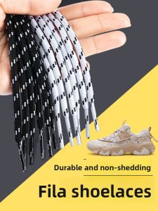 XIANZHAO | Fila Mens Round Thick Shoelaces White Black Ladies Sports Shoes Dad Shoes Elliptical Grain Pattern 2024 Autumn Collection