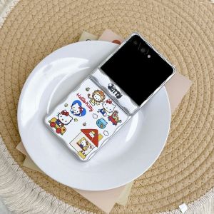 Sanrio | Ốp Điện Thoại Hoạt Hình Hello Kitty Wave Car Cho Samsung Galaxy Z Flip Chống Sốc Có Mặt Dây Chuyền Chống Trầy Xước Vỏ Nhựa Chống Trượt Chống Bụi