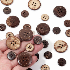 30-100pcs/lot 15/25mm Vintage Coconut Shell Round Button 4 Hole Button For Jewelry Making DIY Crafts Sewing Clothes Accessories