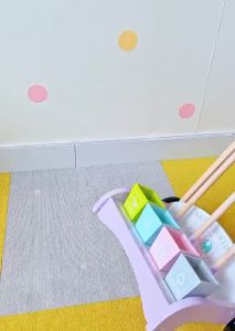 Hntob Wooden Purple Cleaning Car Cart Pretend Play Kids Garbage Classification Educational Toy Set
