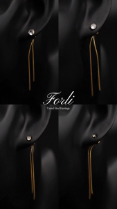 HB Jewelry FORLI Multi-Size 2mm to 5mm Tassel Stud Earrings Womens Fashion Accessories EH00363