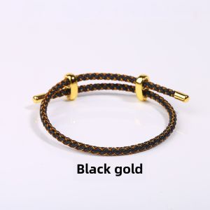 Adjustable Steel Wire Hand Cord Bracelet with Large Hole Transient Beads Lucky Charm DIY Woven Red Rope Life Year Couples Jewelry