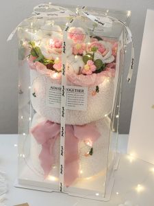 Bouquet ของขวัญวันเกิดวันวาเลนไทน์สร้อยคอผูกโบว์ทำจากเส้นใยโพลีเอสเตอร์แบบทอสำหรับผู้ชายและผู้หญิงที่มีสไตล์