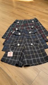 Celana Pendek Anak Perempuan HotPants Katun Motif Kotak Kancing Depan Usia 2-13 Tahun Nomenakids 4417