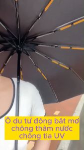 Ô dù che mưa nắng ô dù gấp gọn tự động 10 nan vải dù chống thấm siêu bền chống lật trước gió 10NT
