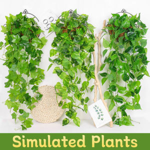 1Pcs 95cm Artificial Hanging Ferns Plants Vine Fake Ivy Boston Fern Hanging Plant Outdoor UV Resistant Plastic Plants for Wall Indoor Hanging Baskets Wedding Decor