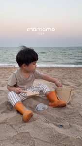 Mamamo ชุดตักทรายซิลิโคน มี 8 ชิ้นในชุด ลายน่ารัก มินิมอล ของเล่นชายหาด ปลอดภัยต่อเด็กไม่บาดมือ พร้อมส่ง