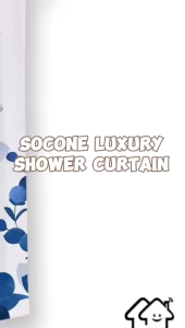 Socone Luxury Shower Curtain Waterproof Non-transparent Makapal Digital Printing 180x180CM 72x72inches Including Shower Rings