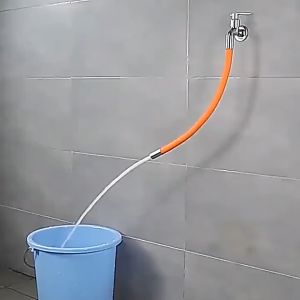 SAMBUNGAN KRAN FLEKSIBEL 360 DERAJAT KAKU SILICON KONEKTOR KEPALA KRAN FILTER EKSTENSI SELANG KRAN AIR DAPUR KAMAR MANDI KERAN CUCI PIRING UNIVERSAL ROTATING EXTENSION FAUCET EXTENDER ORANGE 20 CM 30 CM 50 CM