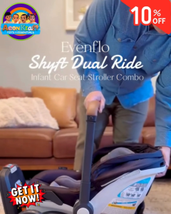 Evenflo Shyft DualRide Infant Car Seat Stroller Combo with Carryall Storage (Boone Gray)