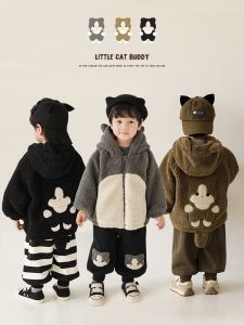Áo Khoác Trẻ Em Mùa Đông Dày Dặn Có Mũ Trùm Đầu Áo Khoác Cotton Có Khóa Kéo Thời Trang Hợp Thời Trang Cho Bé Trai