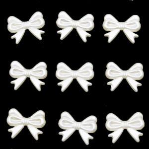 (50Pcs/pack) 1.8*1.4cm Transparent White Rose Flower Bowknot Beads Acrylic Plastic Lucite for Bracelet Making
