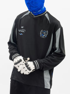 Retro Patchwork Long Sleeve Football Kit Mens Sporty Casual Hoodie Polyester round Neck Mens Wear Autumn 2022 OPF-07