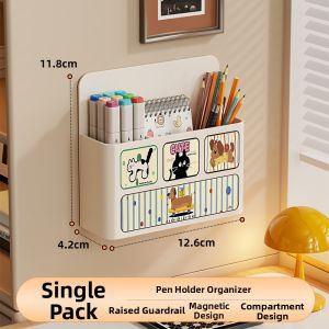 Magnetic Multifunctional Storage Box Large Capacity Wall-mounted Pen Holder
