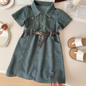 Fashionable and Trendy Korean Style Girls Denim Dress