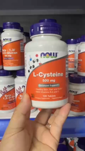 Now L-Cysteine 500mg – Viên uống hỗ trợ chống oxy hóa trắng da khỏe tóc da móng